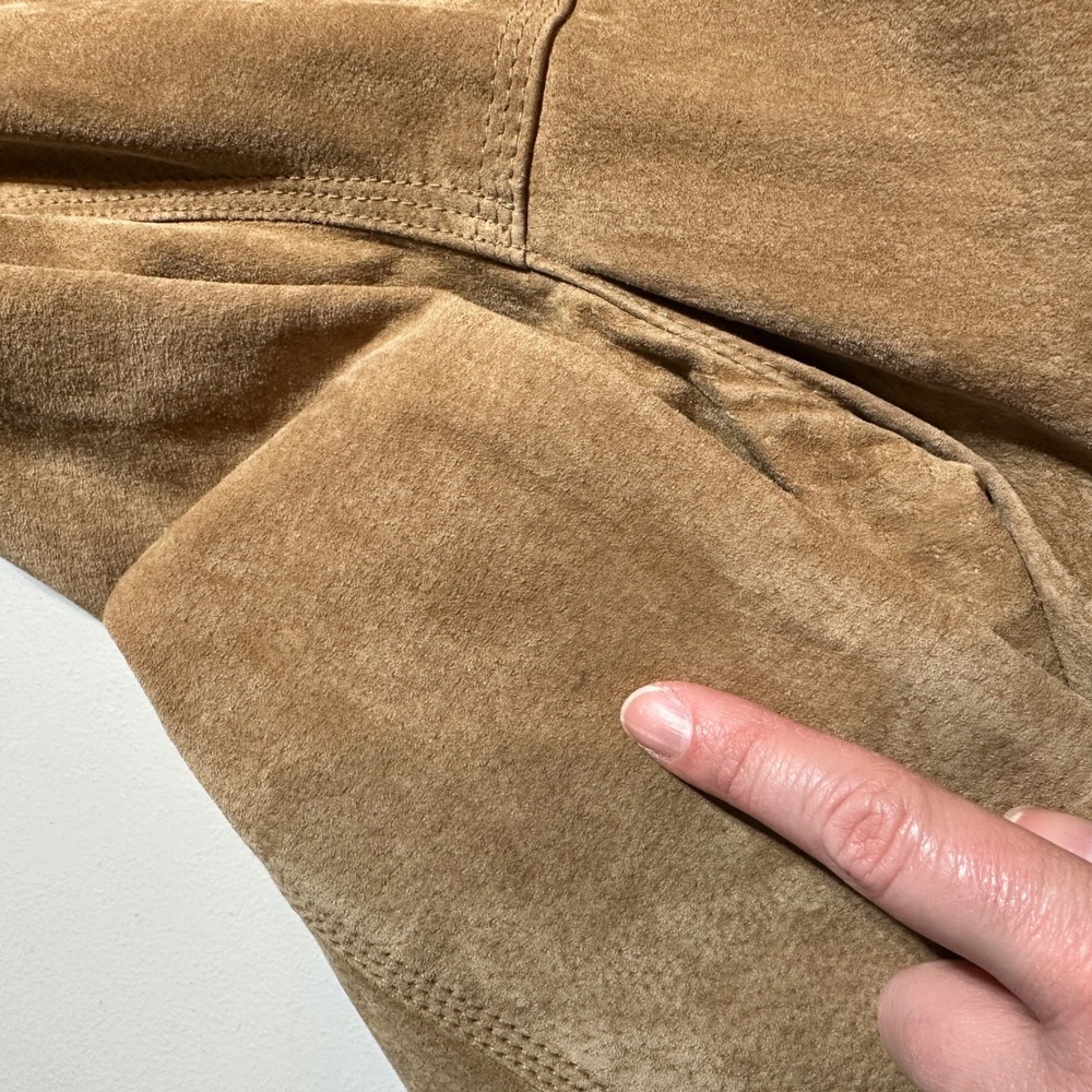 Newport Harbor Mens XXL Tan Brown Genuine Suede Leather Car Coat Jacket Tailored - Picture 7 of 10
